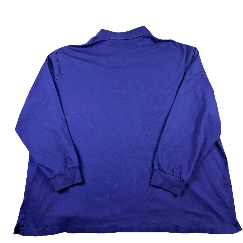 POLO Ralph Lauren Polo Shirt Men‎ 4XLT Big Tall Blue Long Sleeve Cotton Preppy